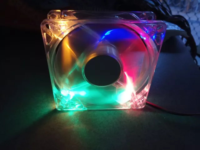 DC Brushless Cooling PC Computer LED Fan 12V 0.15A 8025s 80x80x25mm 4 Pin Wire D