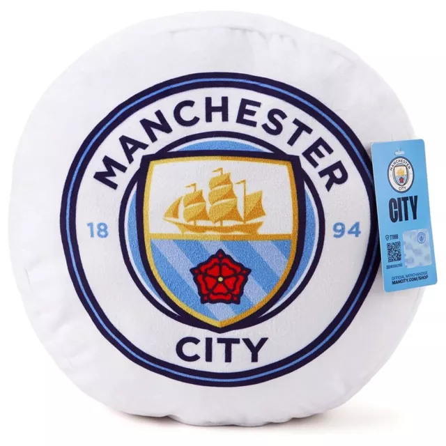 Manchester City FC Plush Crest Cushion MCFC Official Licensed Merchandise