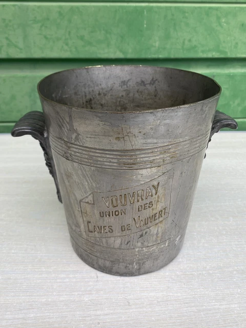 SEAU à CHAMPAGNE Métal Argenté Anses Raisin