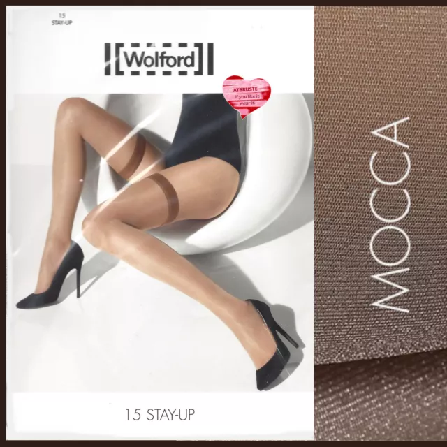 Wolford Spez. Edit. 15 Stay Up • XS • mocca ... matt, mit glattem Satinband