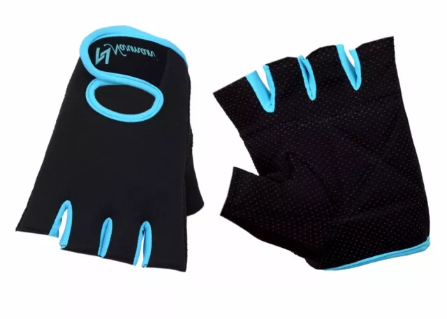 Ladies Weight Lifting Gloves Neoprene Training Body Building Fitness Black/Blue