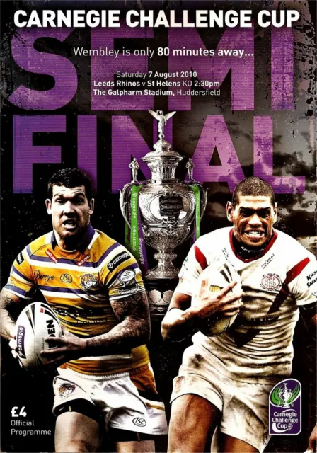 LEEDS RHINOS v ST HELENS RUGBY LEAGUE CHALLENGE CUP SEMI-FINAL 2010 MINT