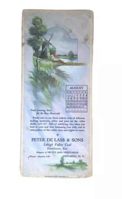 Vintage Lehigh Valley Coal Fertilizers Etc. Ontario NY Advertising Trade Card