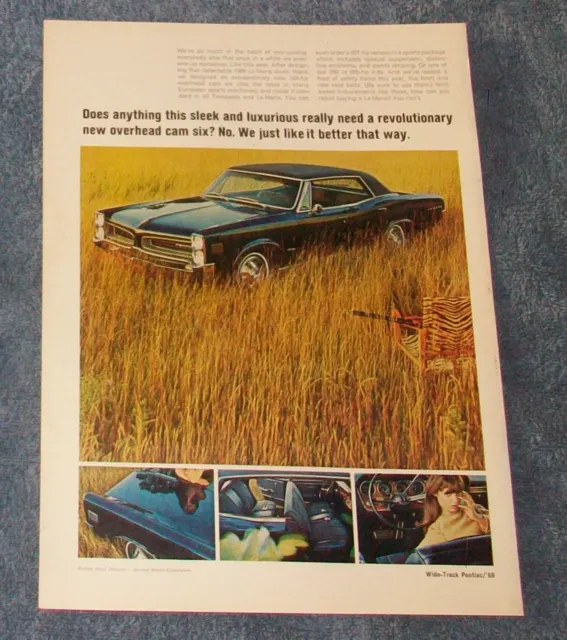 1966 Pontiac LeMans Vintage Ad "Does Anything This Sleek and Luxurious..."