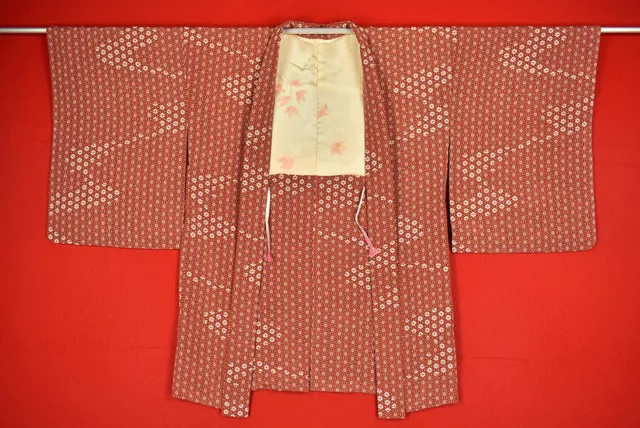 Vintage Japanese Kimono Silk Antique BORO HAORI Kusakizome Dyed/B737/525