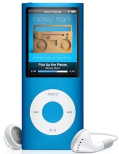 APPLE iPOD NANO 4ème GÉNÉRATION 8 Go BLEU / HORS SERVICE (BATTERIE A REMPLACER)