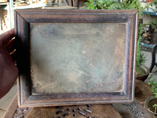 1900's Collectible Old Vintage Handcrafted Wooden Wall Hanging Mirror Frame
