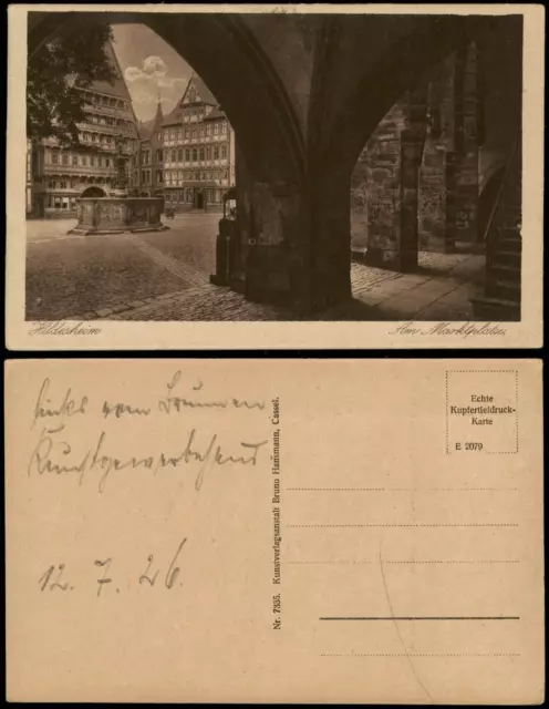 Ansichtskarte Hildesheim Am Marktplatz - Laubengang 1928