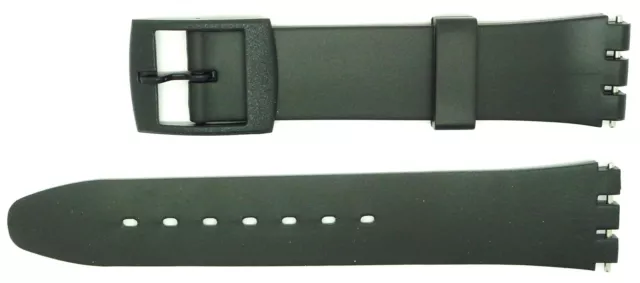 Nueva correa de repuesto de tamaño 17 mm (20 mm), compatible con reloj Swatch® - negra