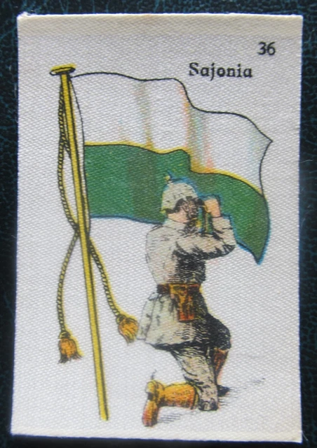 Cigarette Silks Card Ww1 Saxony La Favorita Soldiers & Flag ORIGINAL BACK 3