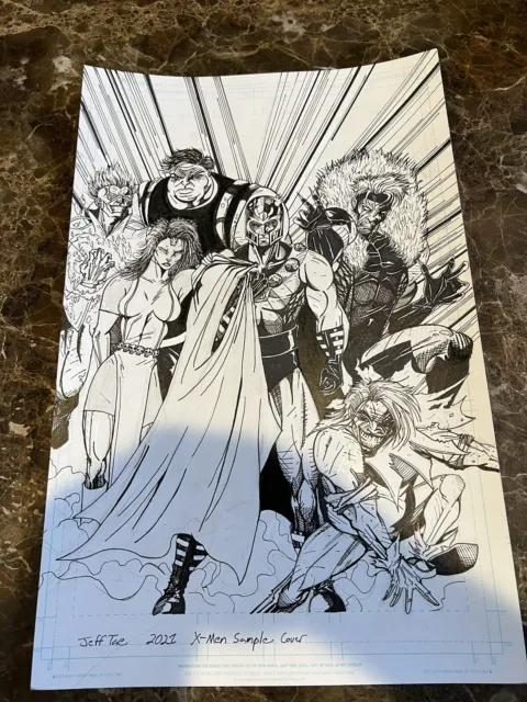 X-Men Magneto & Brotherhood of Mutants Original Sketch Art by Jeff Tae 11x17