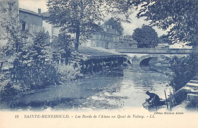 Cpa 51 Saint Menehould Les Bords De L'aisne Au Quai De Valmy