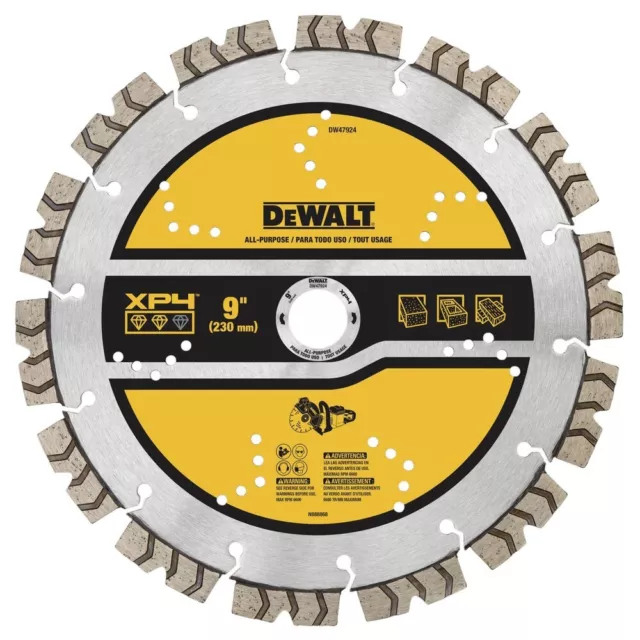 DeWalt DW47924 9 in. XP4 All-Purpose Segmented Diamond Blade New