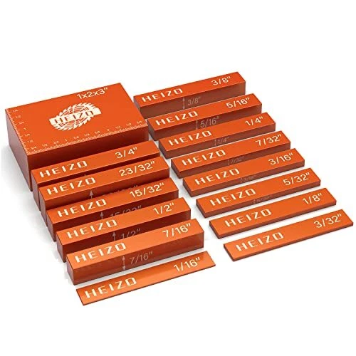 Setup Blocks Height Gauge Set, 15pcs Precision Aluminum Setup Bars with Laser