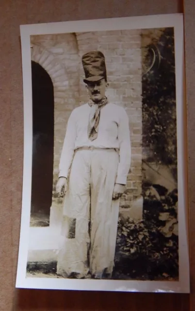 Photograph social History 1930's  Man In Fancy Dress Party Clothes