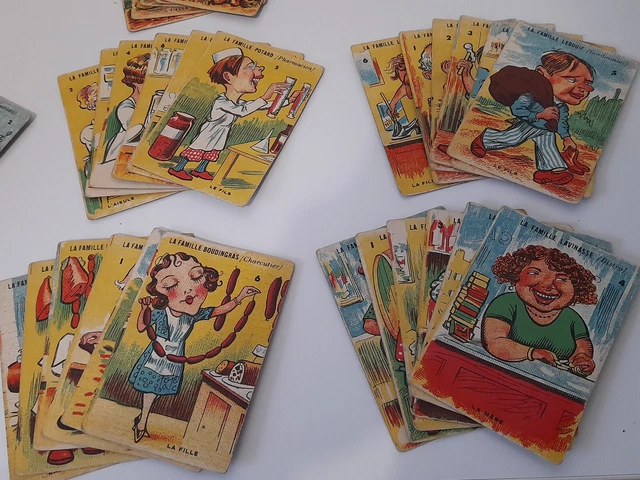 Ancien Jeu De 7 Familles Métiers 1930, Cartes à Jouer Rares, France, Occasion