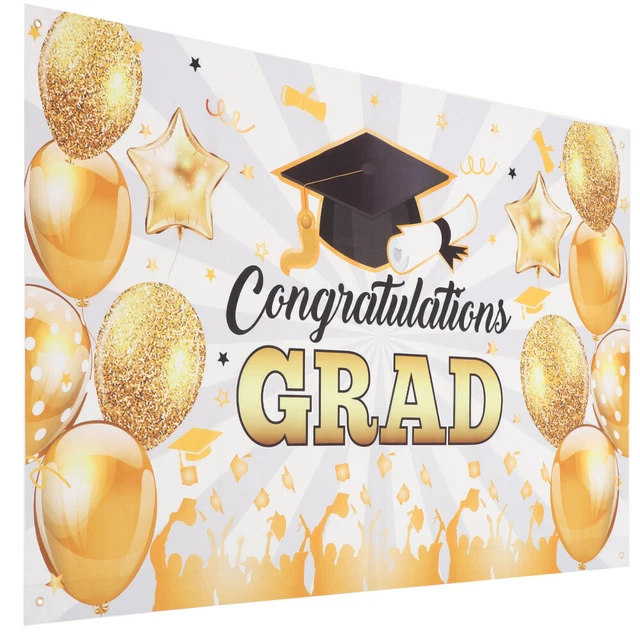 EULAPGOE Grande Bannière De Graduation 'We Are So Proud Of You' - Décoration 180x110cm Pour Remise De Diplôme Université & Lycée