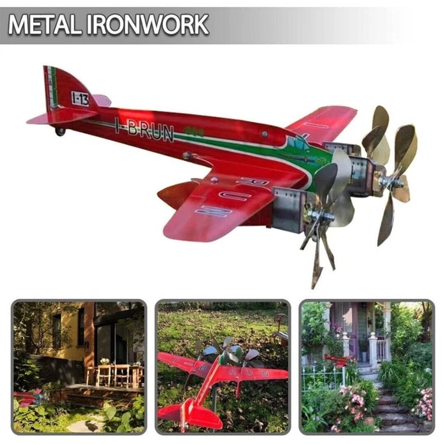 Metall Wetterfahne Flugzeug Wind Spinner Flugzeug windmühle Garten dekoration