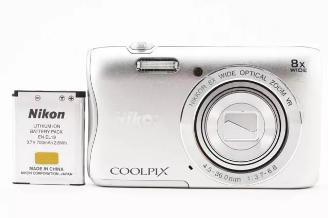 Nikon COOLPIX S3700 20.1MP 8x SD Wi-Fi Cámara digital plateada Envío rápido