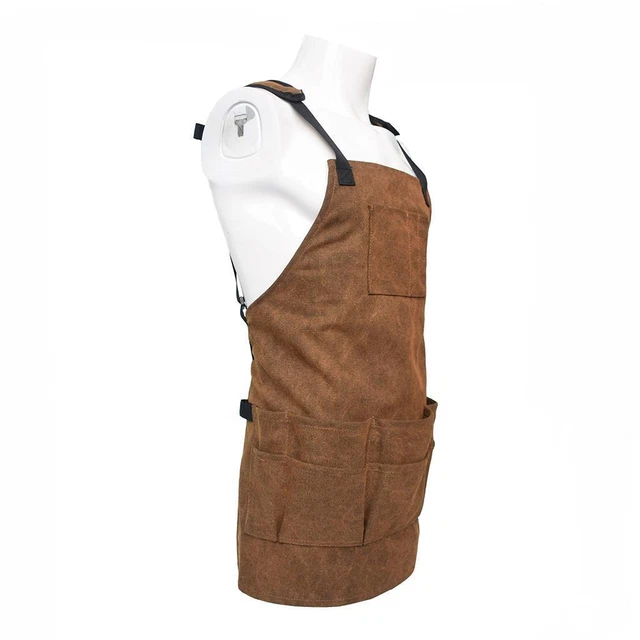Tablier De Bavoir En Toile Poches Travail Du Bois Jardinage Artisanat Outils De
