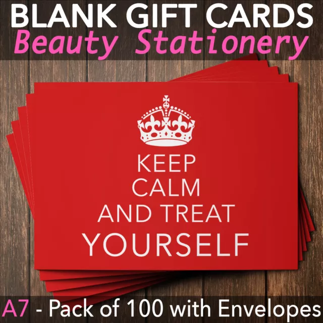 Beauty Salon Gift Voucher Template Blank Card Coupon Nail Massage x100+Envelopes