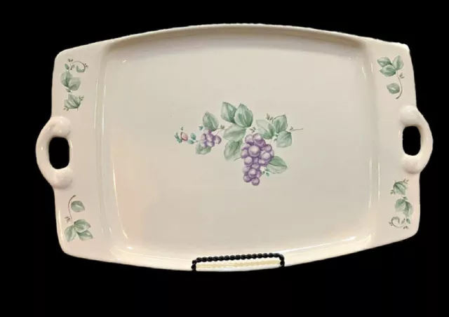 Vintage Pfaltzgraff Grapevine Pattern Serving Platter Handles. Discontinued.