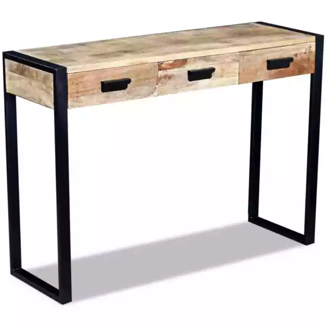 Table console avec 3 tiroirs bois de manguier 110x35x78 cm vidaXL