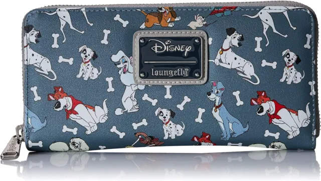 Loungefly Disney Dogs Wallet Zip Around Clutch Faux Leather (Grey)