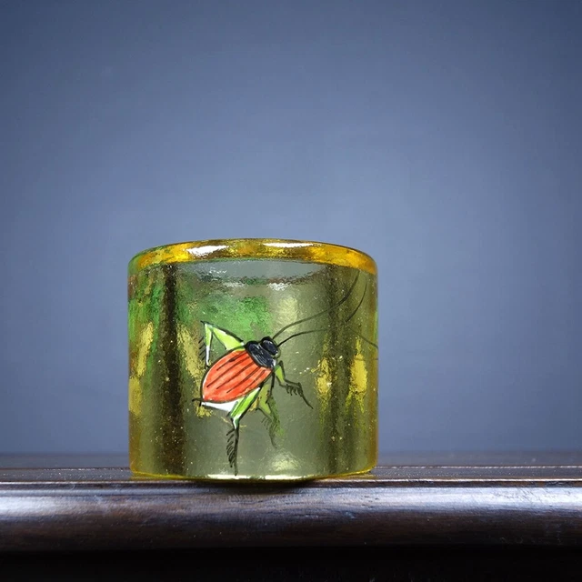 Chinese Old Beijing Glaze Hand drawn Exquisite Pattern Rings 11005 3