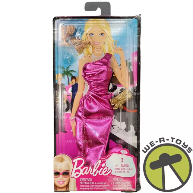 Barbie Eins Schulter Kleid Modisch Mit Gold Zubehör 2009 Mattel R4261 Nrfp