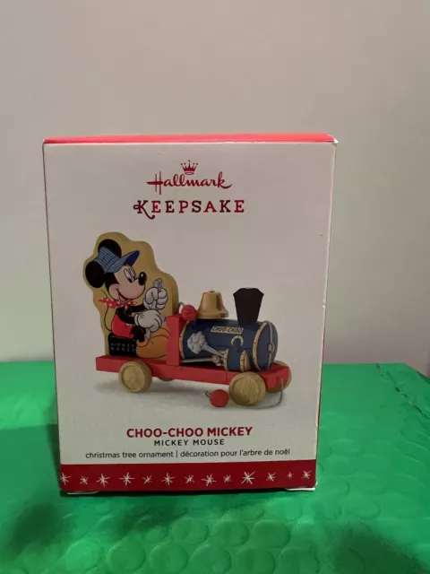 Hallmark Ornament Disney Choo Choo Mickey Mouse 2016 Train Locomotive Engine NIB