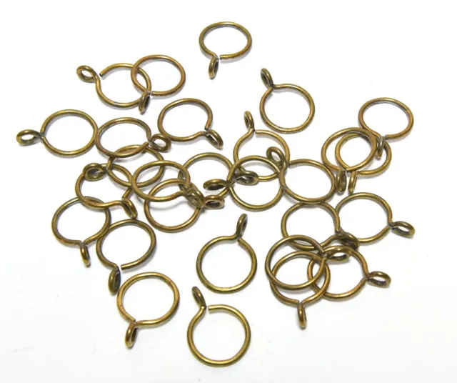 28 Vintage Brass Finish Curtain Hook Rings For Curtain Rods