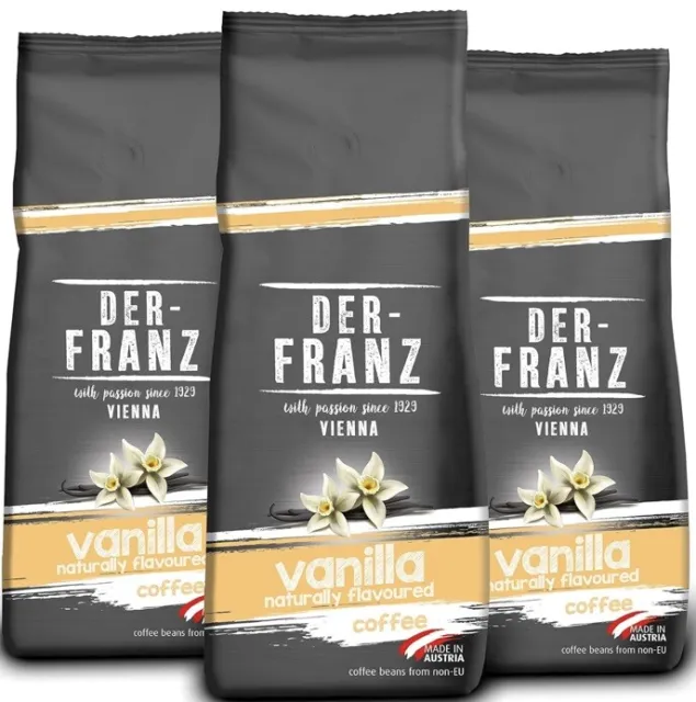 Der-Franz Kaffee, aromatisiert mit Vanille, 3 x 500g