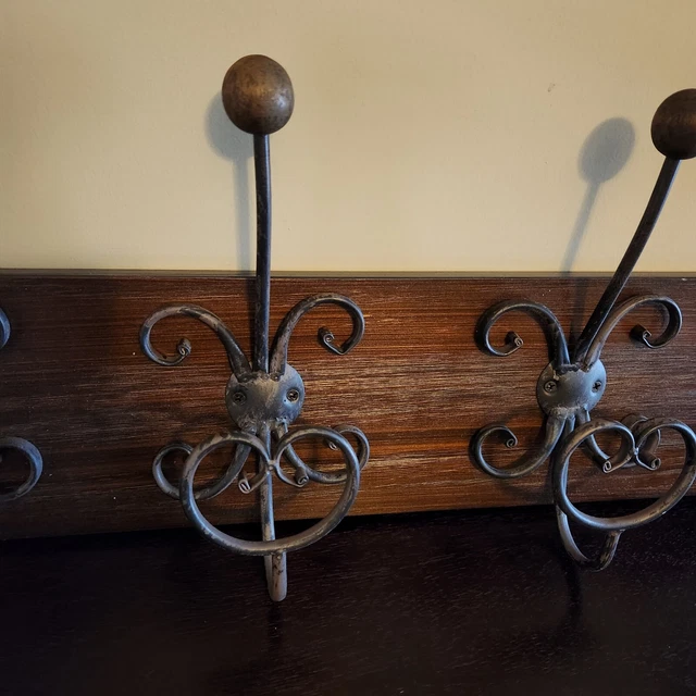 Wrought Iron Wall Mount Coat Rack Five Hooks wall hanger 2