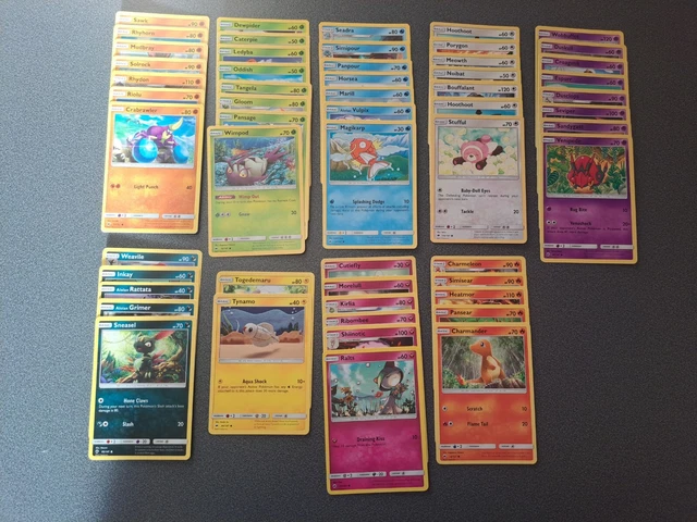 Pokemon Card Burning Shadows 55x Card Bundle  COMMON & UNCOMMON - No Trainers.