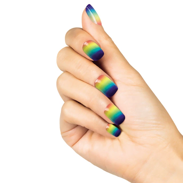Rainbow Chiodi Unghie Finte Arcobaleno 24 Pezzo Artificiale Barretta Hippie