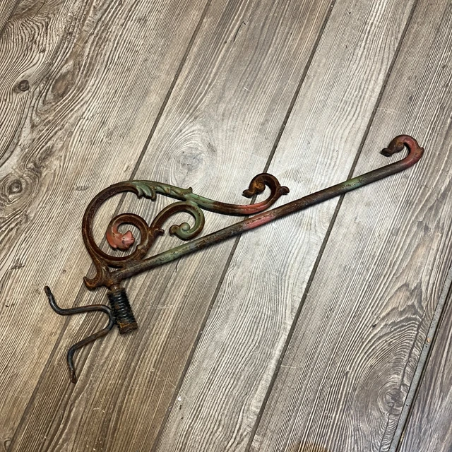 Antique Garden Swivel Arm Hook Cast Iron Salvage