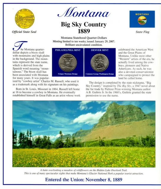 Montana Quarters P&D 2007 (Postal Panel Collection) PCS