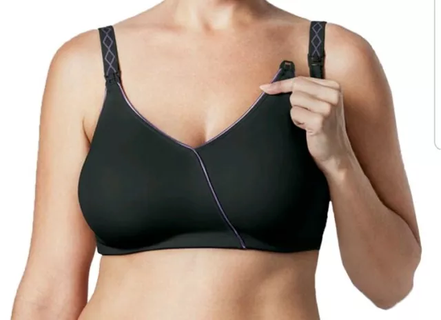 NWT~34B/C~Bravado Designs THE ESSENTIAL EMBRACE NURSING BRA BLACK/PURPLE