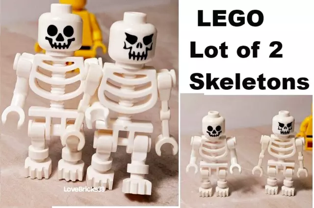 LEGO Skeleton Fierce and Nice Pair Boy & Girl Graveyard Couple Minifigure Boney