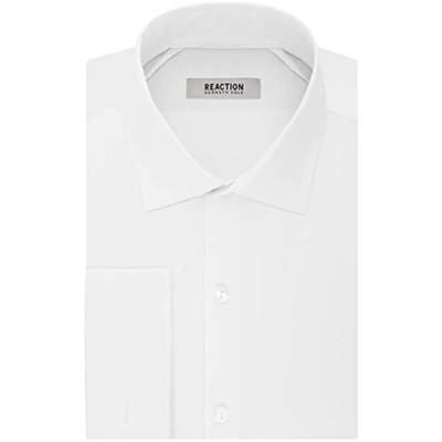 Kenneth Cole Reaction Technicole Slim Fit Stretch French Cuff Dress Shirt 15.5