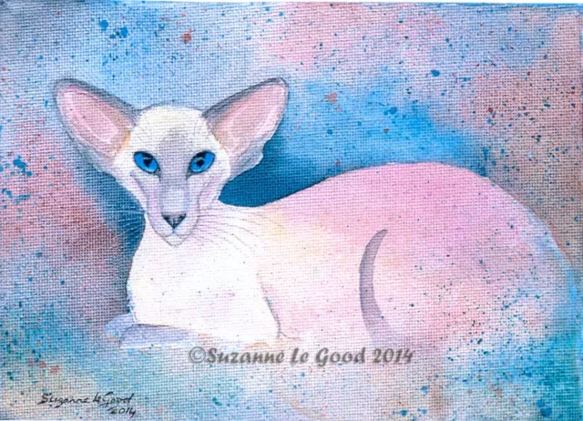 Siamese Cat art print limited edition from original painting by Suzanne Le Good