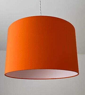 Lampshade Bright Orange Cotton Drum Light Shade