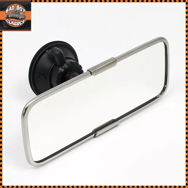 Stainless Steel Rear View Mirror Interior Suction Pad Fit Universal Classic Car