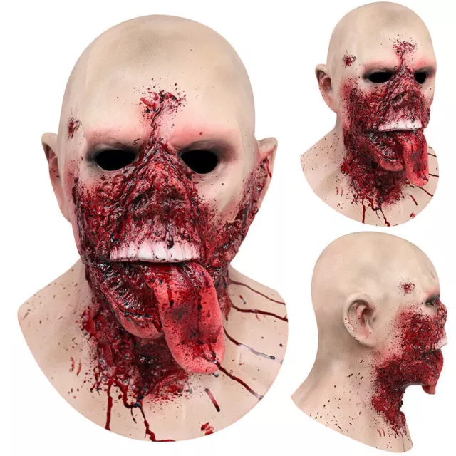 Halloween Creepy Scary Latex Mask Melt Face Zombie Horror Costumes Party Prop AU