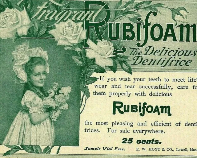1903 QUACK DENTISTRY Rubifoam Toothpaste Teeth Hygiene Original Paper Ad 4555