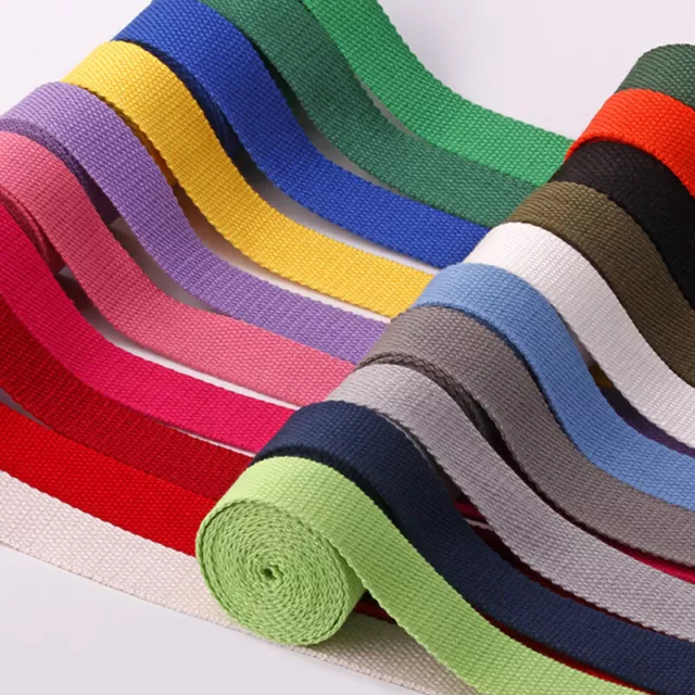 Heavy Cotton Webbing 25mm Bag Handles Strap Belt Chair Purse Sewing Canvas Tape