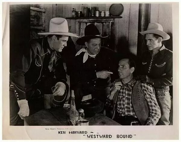 Westward Bound Original Lobby Card Ken Maynard Hoot Gibson Bob Steel talking