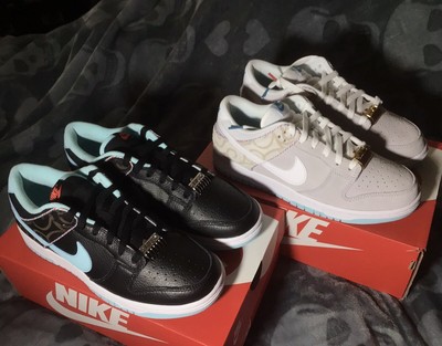 NIKE DUNK LOW Retro SE Barber Shop (SET) Black Copa & Iris Whisper Mens Size 9 $275.00 - PicClick