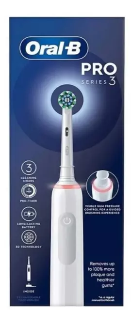 Oral-B PRO 3 3000 CrossAction Electric Toothbrush - White